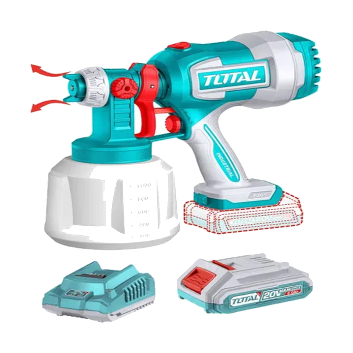 Pistola Pintar Inalambrico 20v 800ml + Bateria + Cargador Total Tsgli20042 1