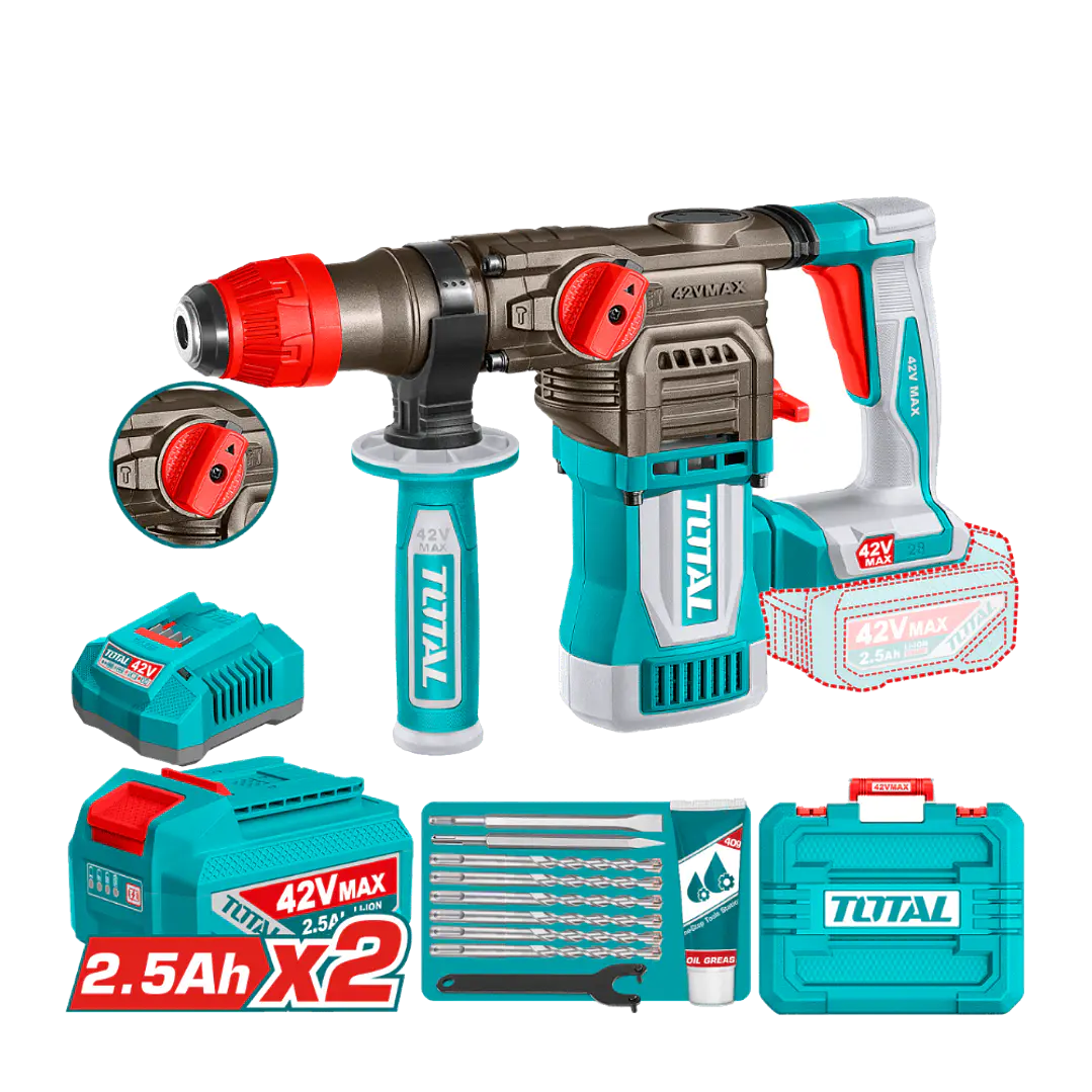 ROTOMARTILLO INALAMBRICO 42V 4.5J SDS PLUS TOTAL 1