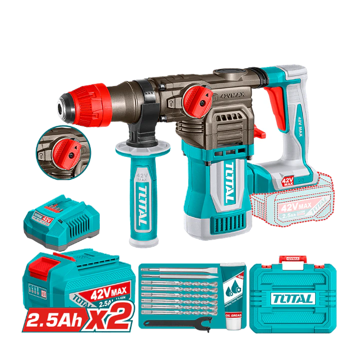 ROTOMARTILLO INALAMBRICO 42V 4.5J SDS PLUS TOTAL 1