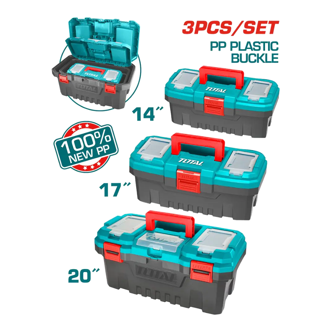 KIT CAJA HERRAMIENTA PLASTICA 3PCS 14