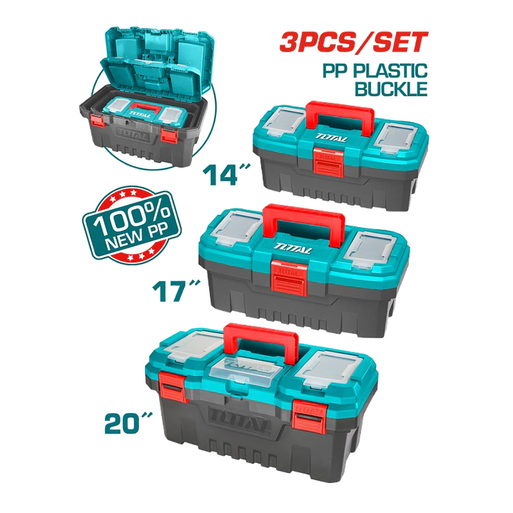 KIT CAJA HERRAMIENTA PLASTICA 3PCS 14
