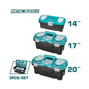Kit Caja De Herramientas Plastica 3 Piezas Total Tpbxk0032