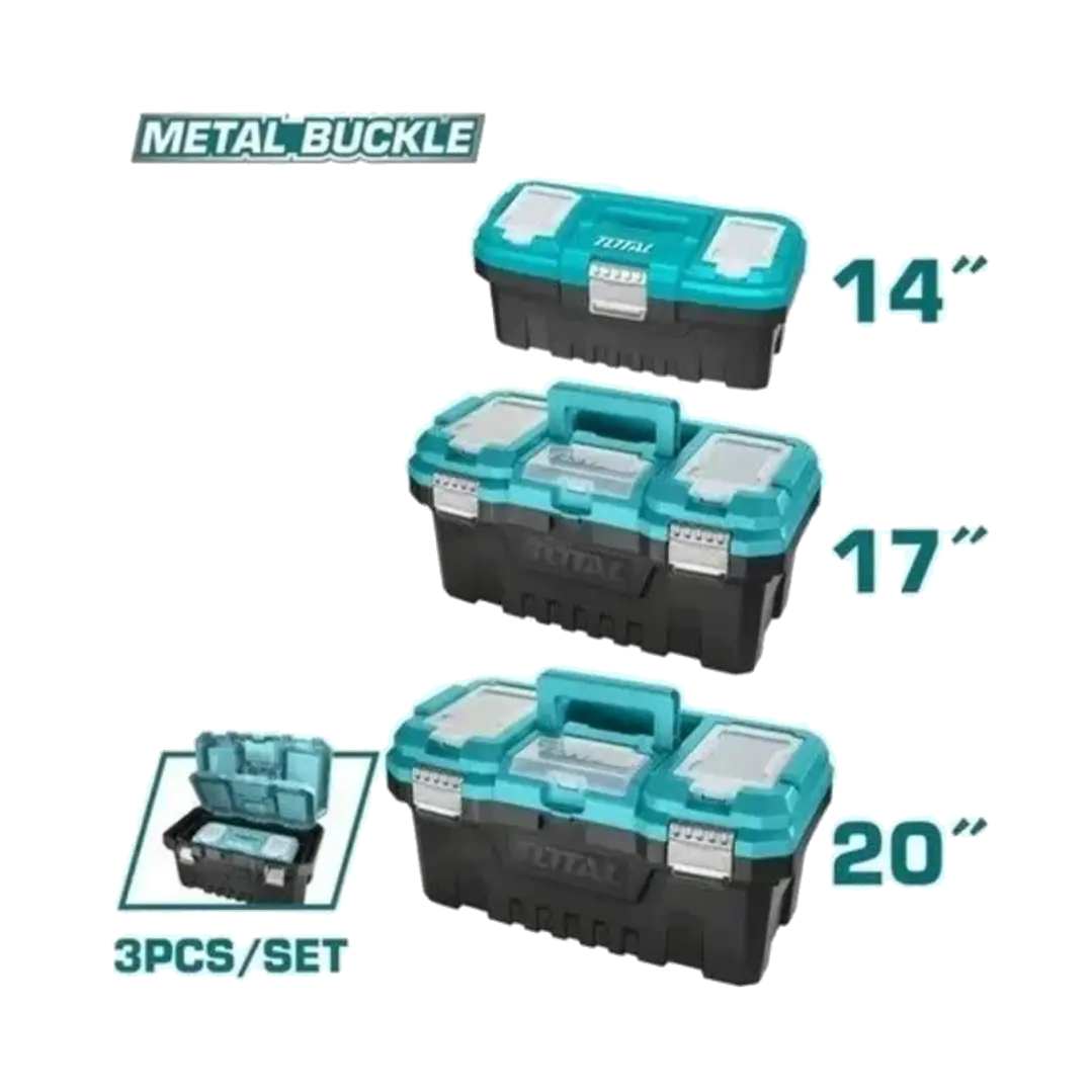 Kit Caja De Herramientas Plastica 3 Piezas Total Tpbxk0032 1