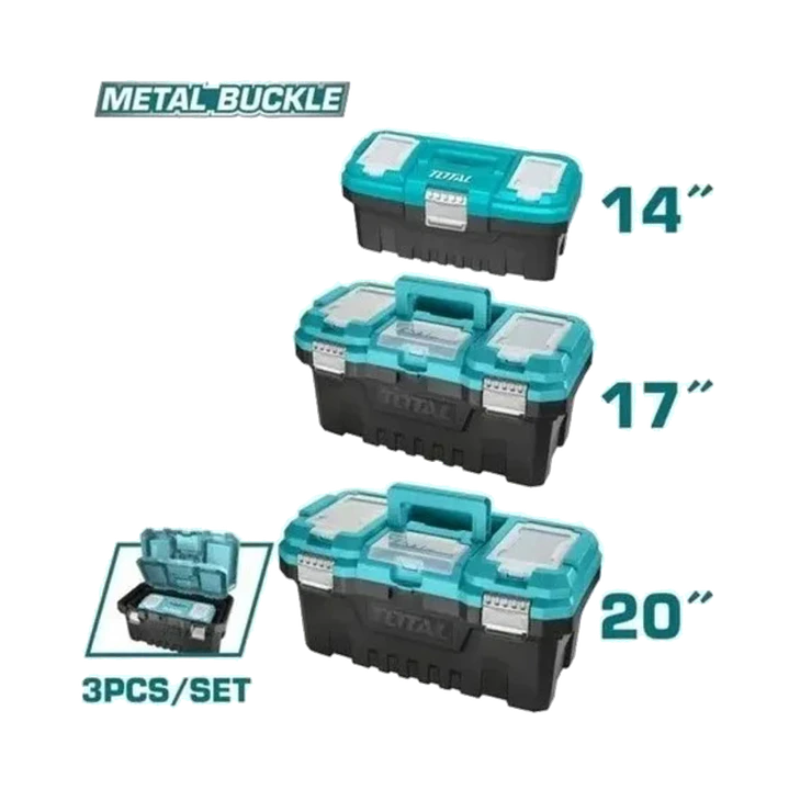 Kit Caja De Herramientas Plastica 3 Piezas Total Tpbxk0032 1