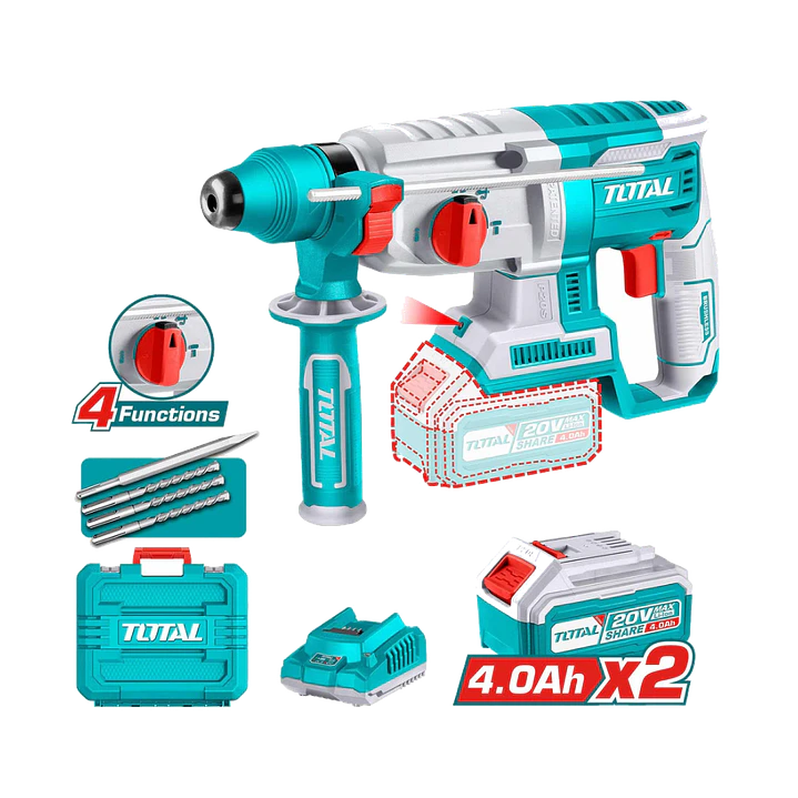 Rotomartillo Inalambrico 20V 26MM Con Cargador y bateria TOTAL TRHLI202287 1
