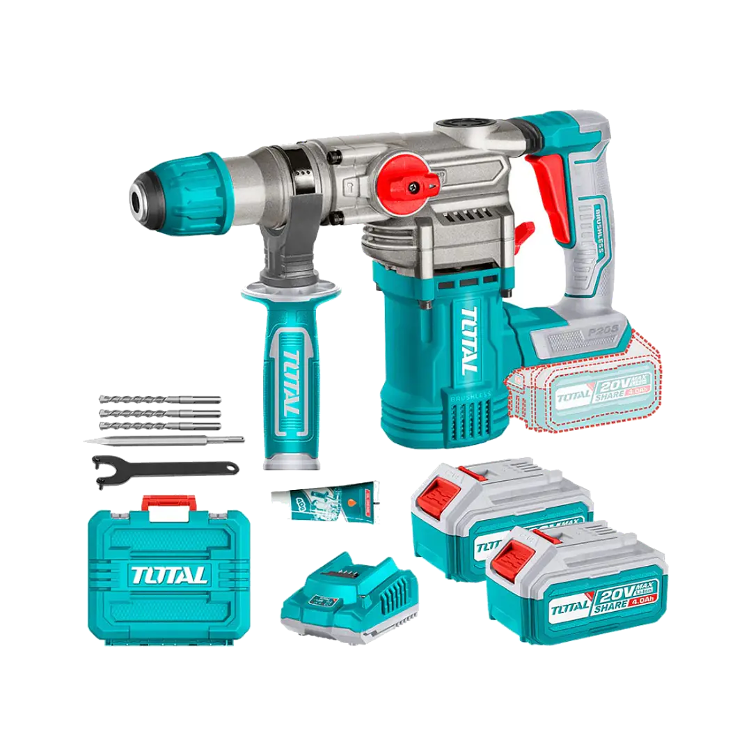 Rotomartillo A Batería 28mm Total Tools Trhli202882 Color Turquesa Frecuencia 50 60hz 1
