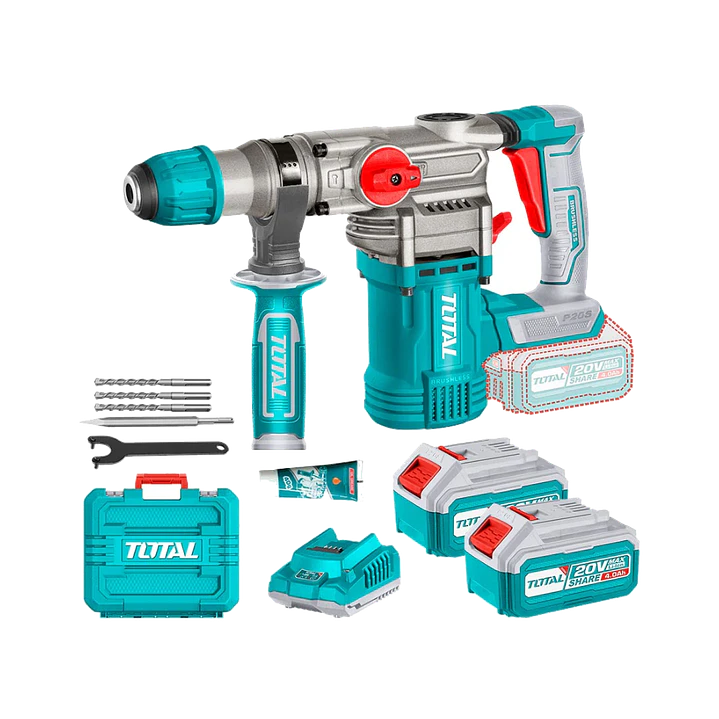 Rotomartillo A Batería 28mm Total Tools Trhli202882 Color Turquesa Frecuencia 50 60hz 1