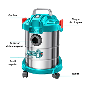 Aspiradora 800w 12lts Polvo/ Agua Total Tvc14122