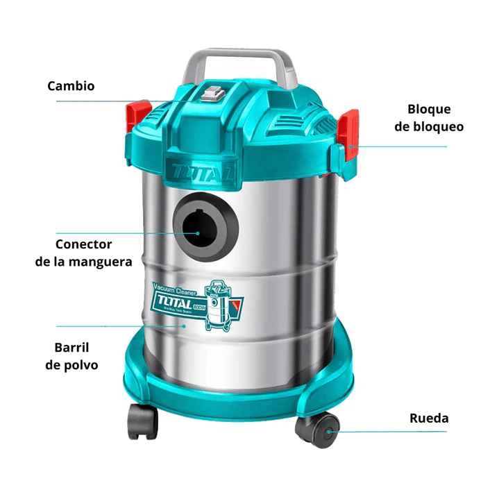 Aspiradora 800w 12lts Polvo/ Agua Total Tvc14122 1