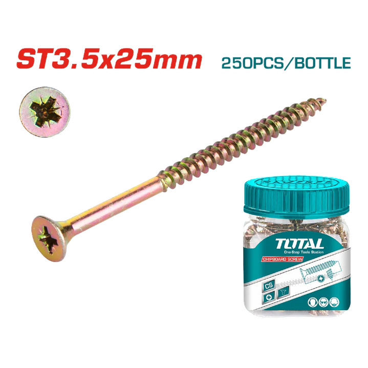TORNILLO MADERA AGLOMERADA 250PCS 3.5X25MM TOTAL 1