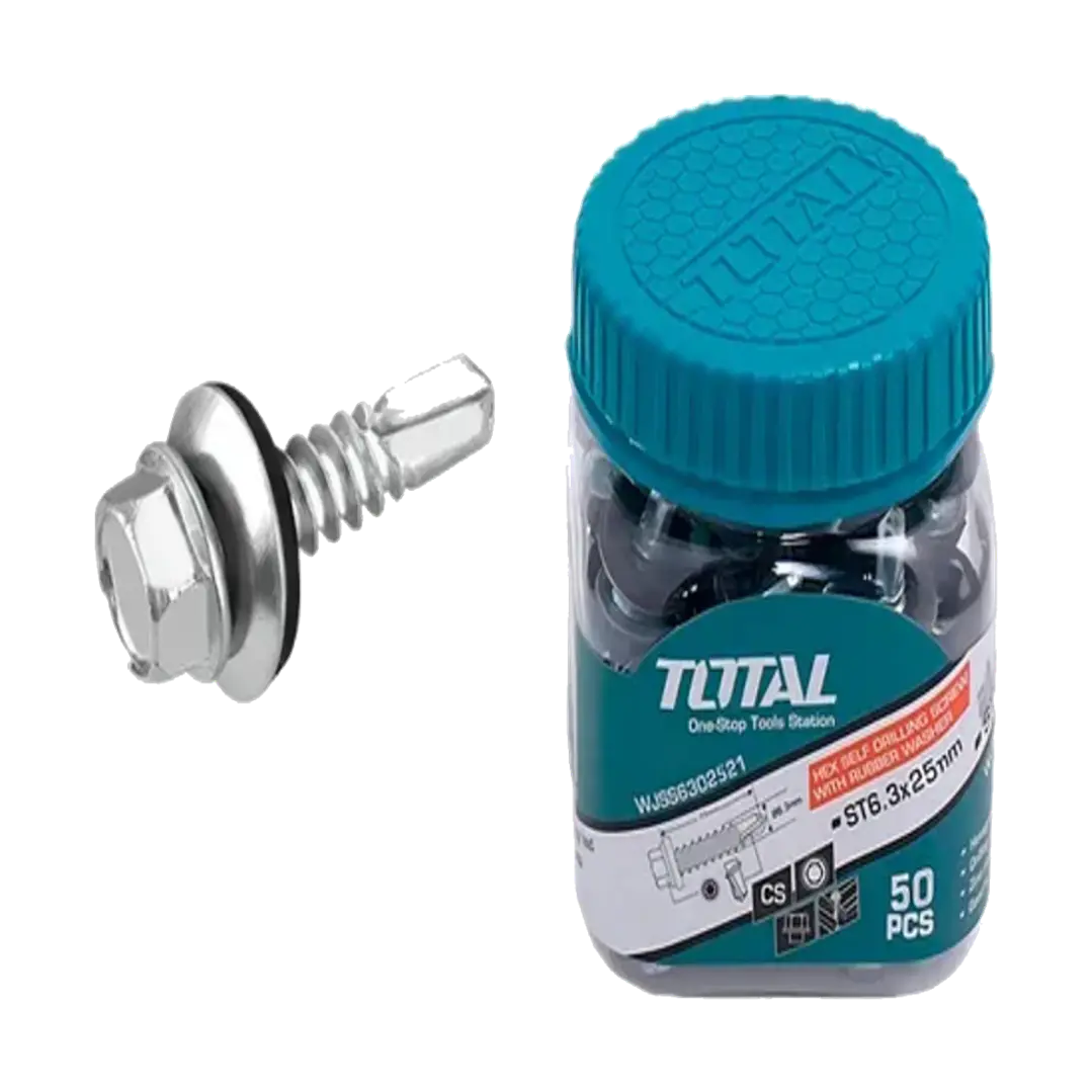 Tornillo Autoperforante C/golilla De 6.3 X 25mm 50 Und Total 1