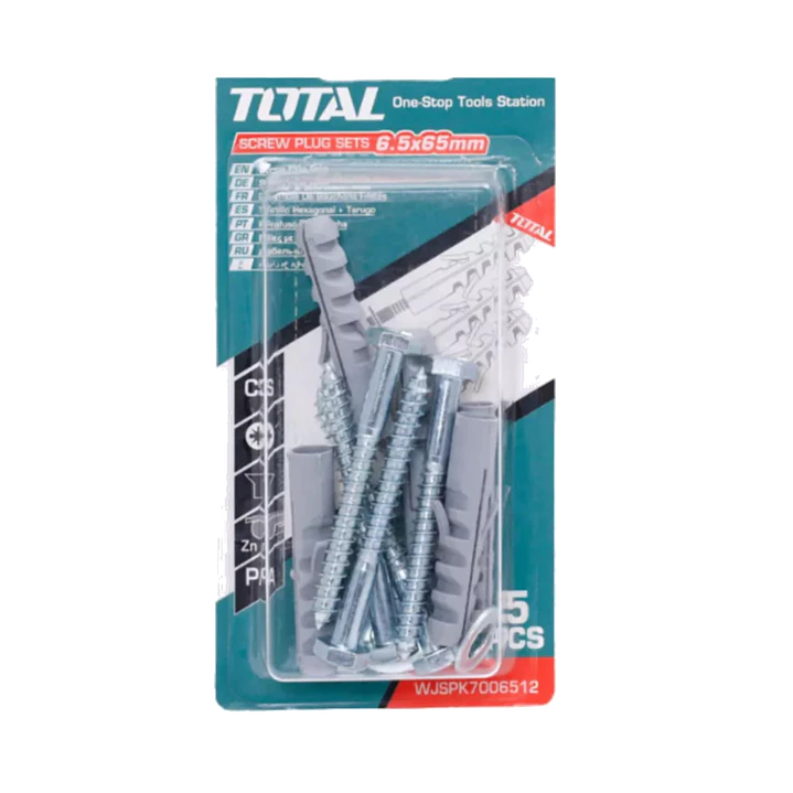 JGO TORNILLO HEX Y TARUGO ST5.0X65MM TOTAL 1