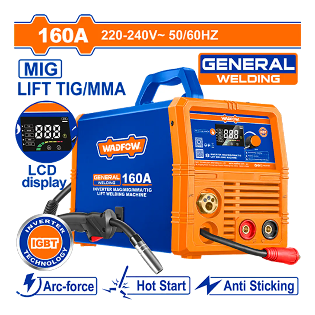 MAQUINA DE SOLDAR INVERTER 160A MAG/MIG/MMA/TIG LIFT WADFOW 1
