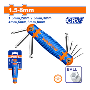 JUEGO 8 LLAVE HEX PUNTA REDONDA WADFOW