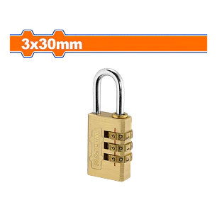 CANDADO 3 COMBINACION 3X30MM WADFOW
