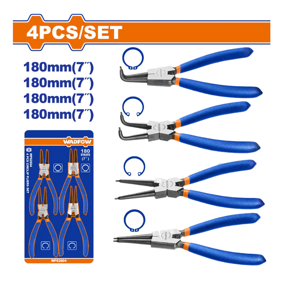 JUEGO DE 4 ALICATES CIRCLIP WADFOW 1