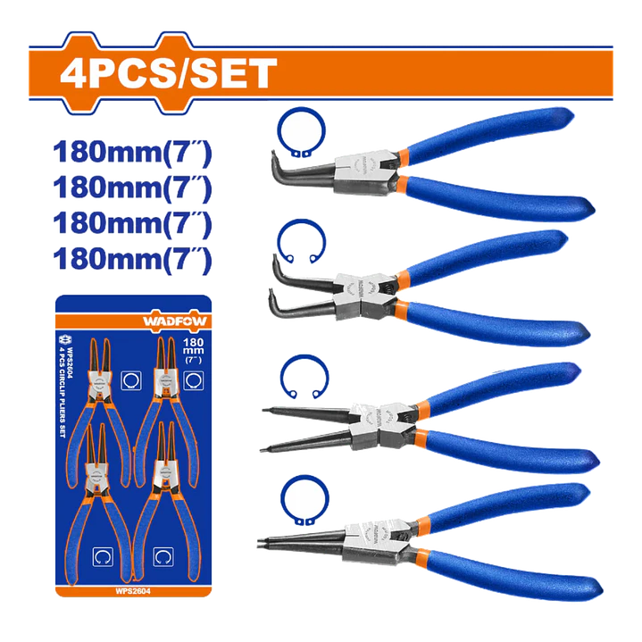 JUEGO DE 4 ALICATES CIRCLIP WADFOW 1