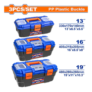 JUEGO DE 3 CAJAS Y HEBILLA PLASTICAS WADFOW