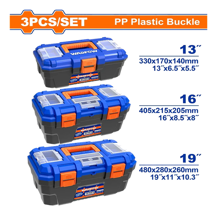 JUEGO DE 3 CAJAS Y HEBILLA PLASTICAS WADFOW 1