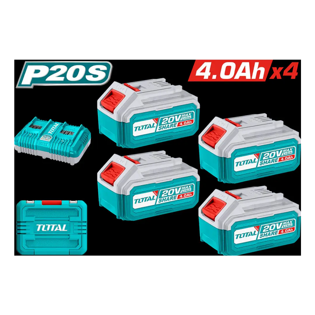 KIT DE BATERIAS 20V 4.0AH X 4PCS  Y CARGADOR TOTAL 1
