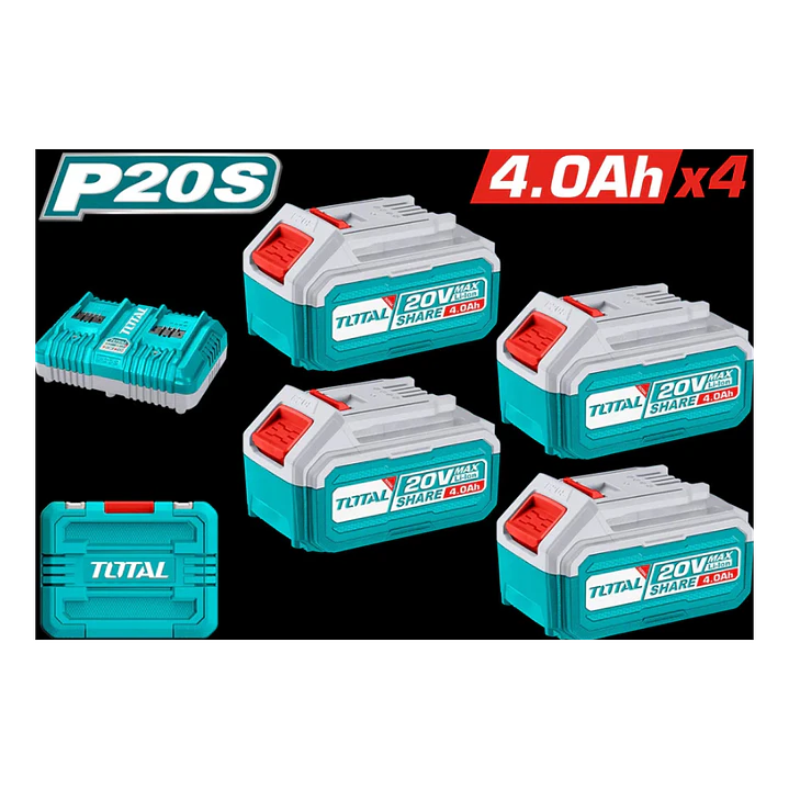 KIT DE BATERIAS 20V 4.0AH X 4PCS  Y CARGADOR TOTAL 1