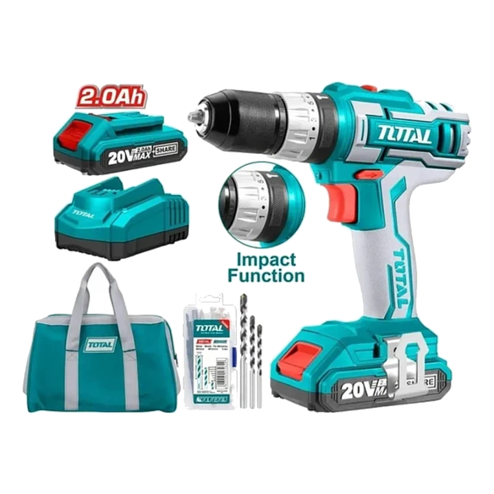 Taladro Atornillador Percutor 10mm 2 Bat 20v Total Tidli2002 1