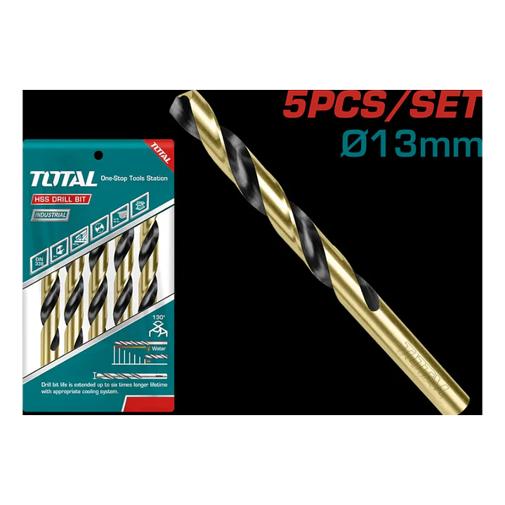 BROCA P/ METAL HSS 13.0MM POR 5PCS TOTAL 1