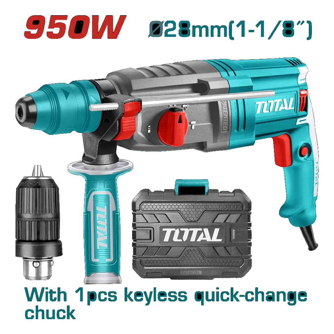 ROTOMARTILLO 950W 2,5J SDS-PLUS C/ ADAPTADOR TOTAL 1