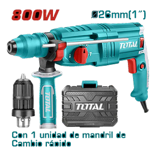 ROTOMARTILLO 800W 2,5J SDS-PLUS+MANDRIL C/ ADAPTADOR TOTAL