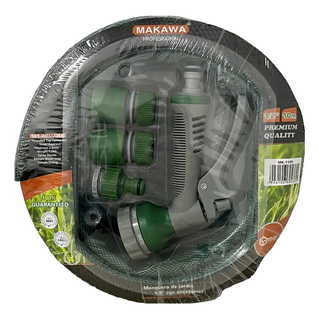 MANGUERA DE JARDIN 15M CON ACCESORIOS 4PCS MAKAWA 1