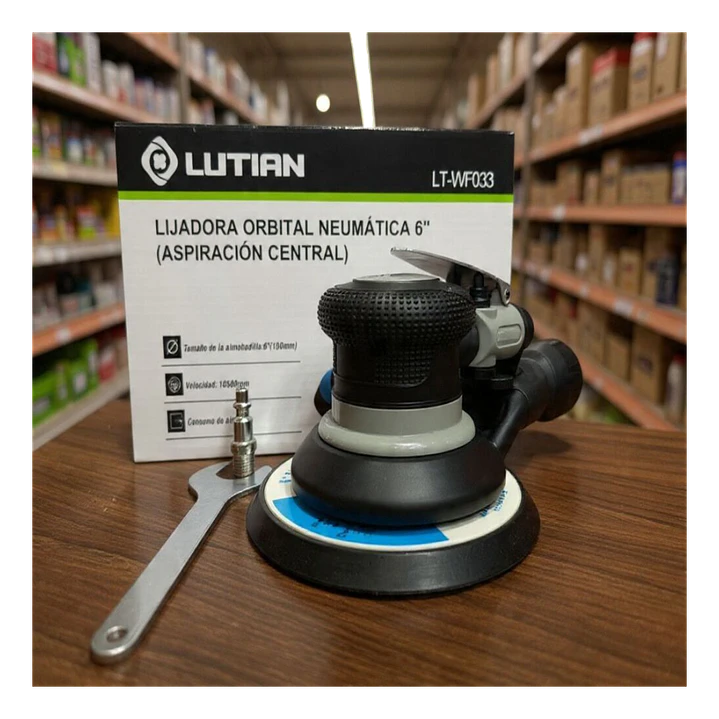LIJADORA ORBITAL NEUMATICO CON ASPIRACION DE 6” LUTIAN 1