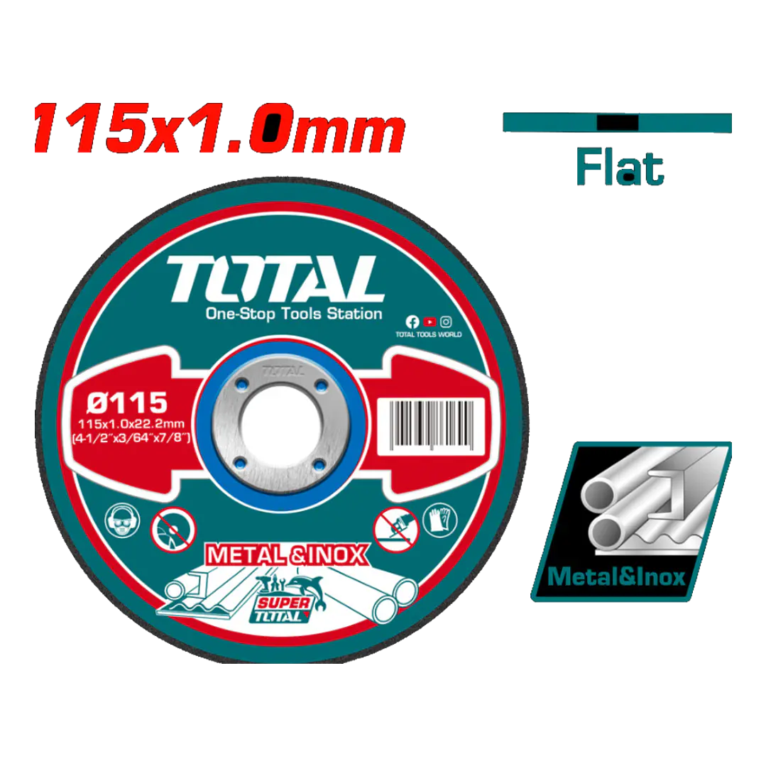 DISCO CORTE P/ METAL ABRASIVO 115MM X 1.0MM TOTAL 1