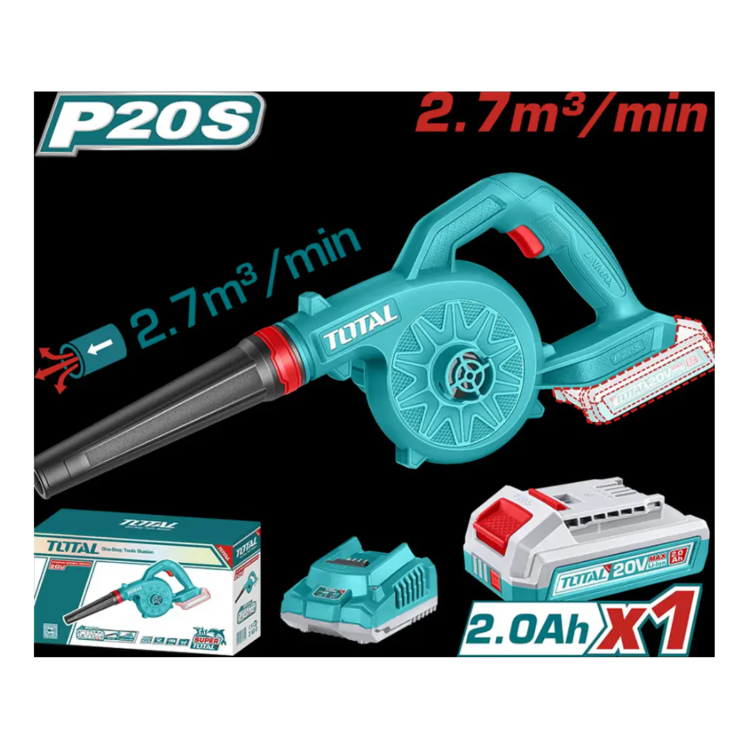 SOPLADORA INALAMBRICO 20V 2,7M3T CON CARG + BAT TOTAL 1
