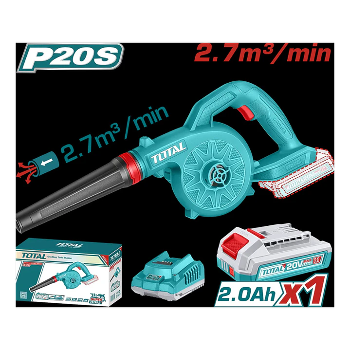SOPLADORA INALAMBRICO 20V 2,7M3T CON CARG + BAT TOTAL 1