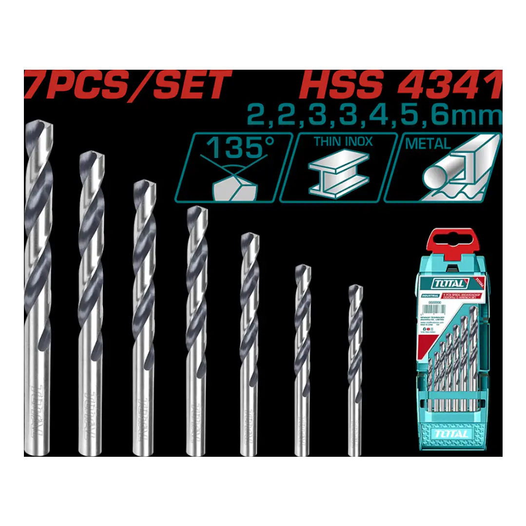 JGO BROCAS P/ FIERRO X 7PCS HSS TOTAL 1