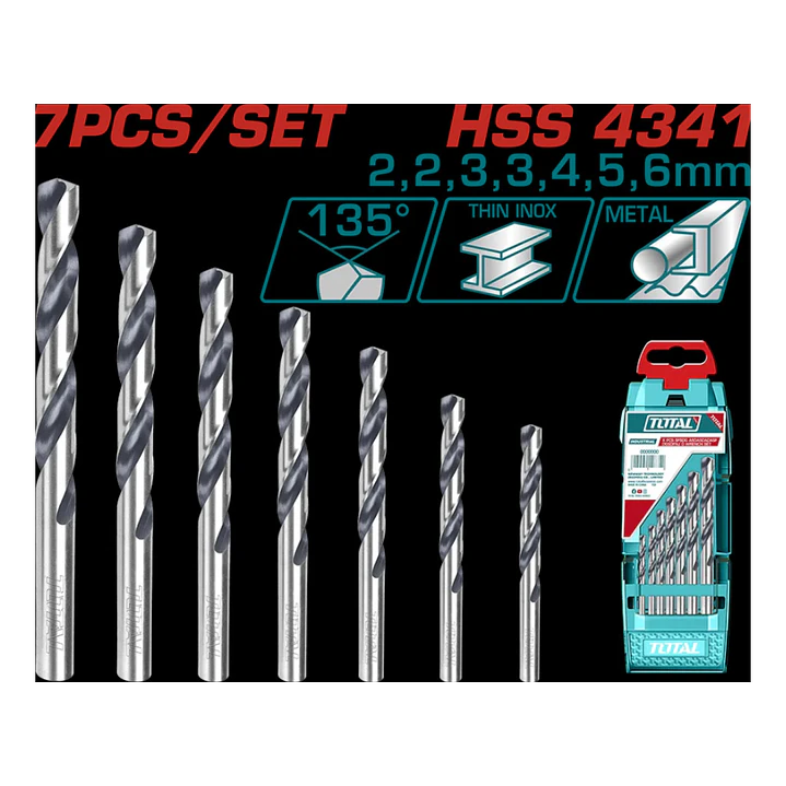 JGO BROCAS P/ FIERRO X 7PCS HSS TOTAL 1