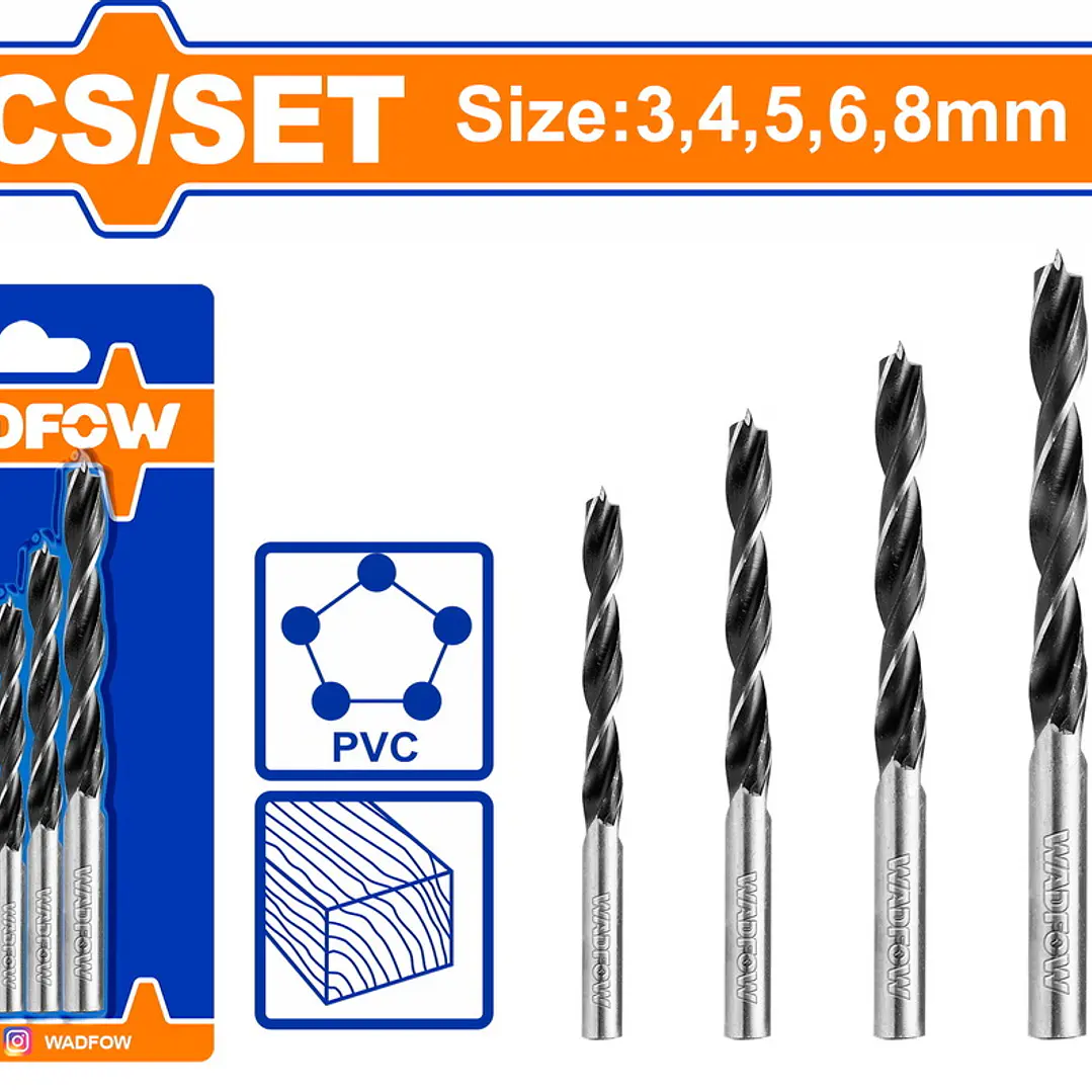 JUEGO DE 5 BROCAS WADFOW 1