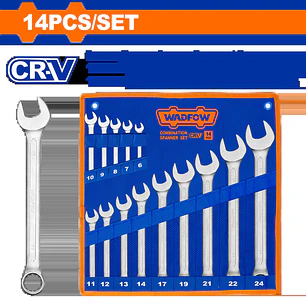 JUEGO DE 14 LLAVE PUNTA CORONA 6-24 WADFOW