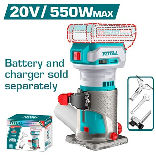 FRESADORA TUPI INALAMBRICA 20V 550W TOTAL TCRLI3403 (SIN BATERIA NI CARGADOR)