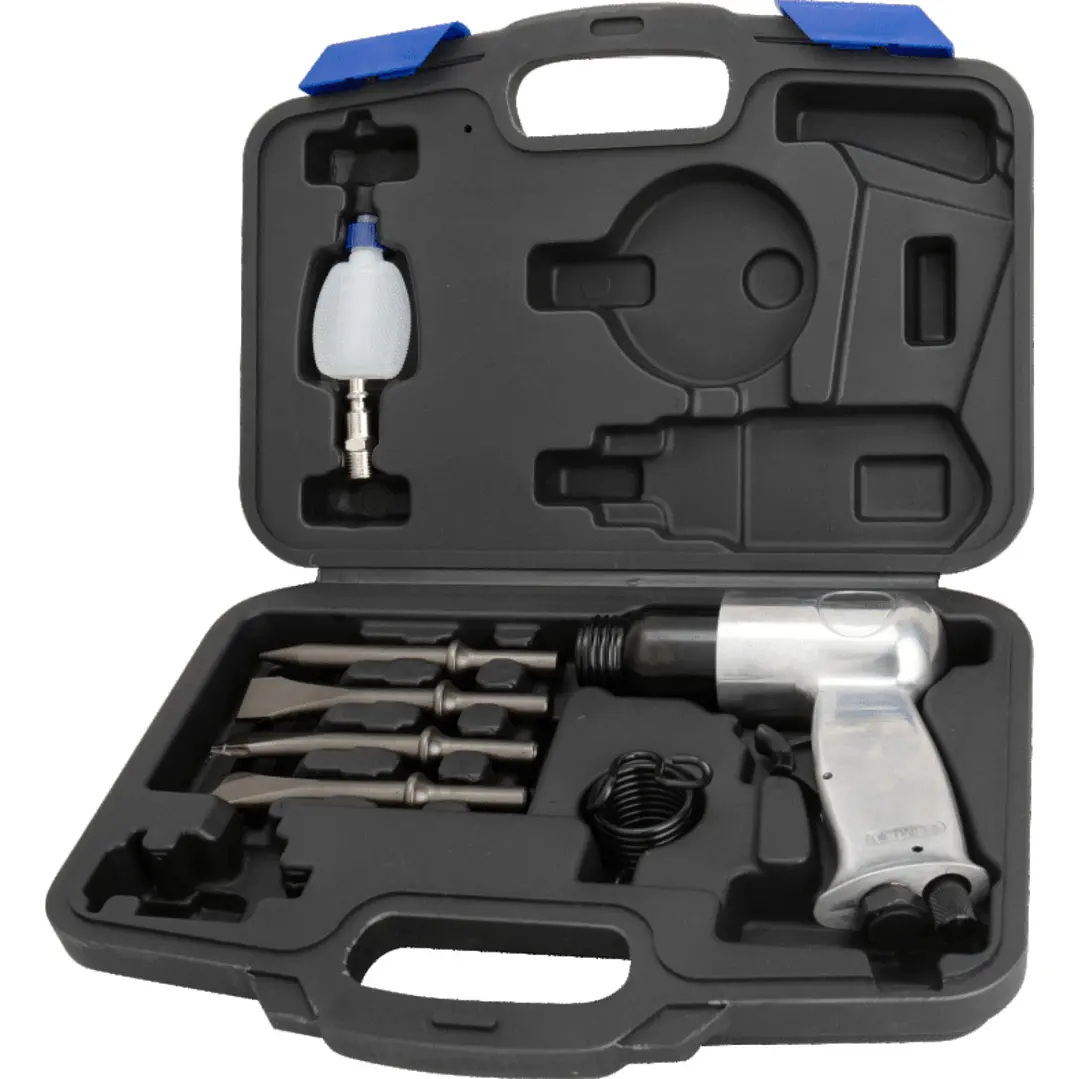 KIT MARTILLO NEUMATICO 150MM MALETA CON 9PCS LUTIAN 1