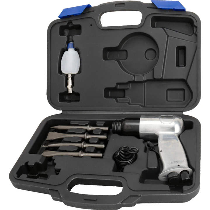 KIT MARTILLO NEUMATICO 150MM MALETA CON 9PCS LUTIAN 1