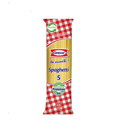 FIDEOS SPAGHETTI 5 CAROZZI 400G