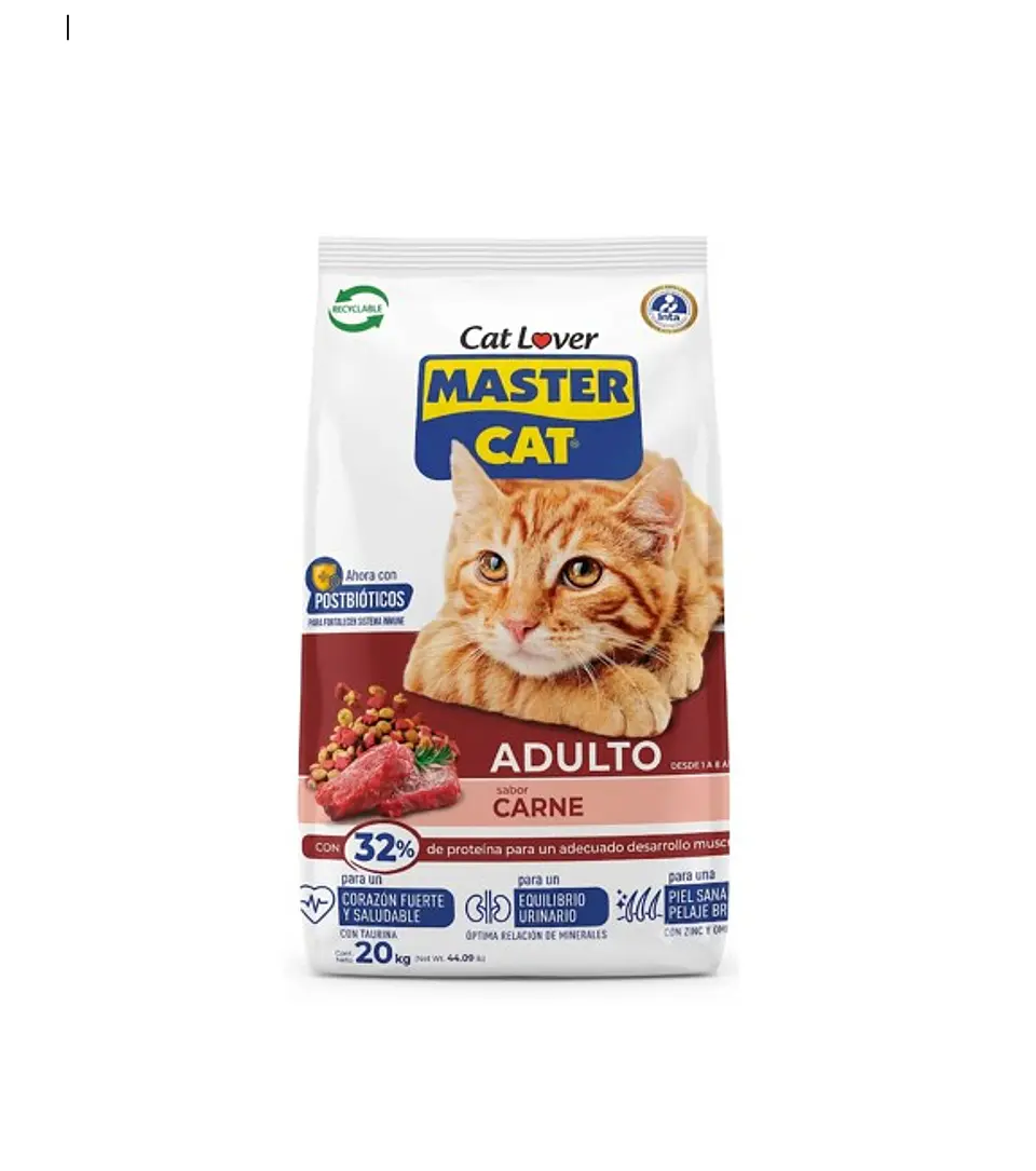 MASTER CAT 20 KG ADULTO CARNE  1