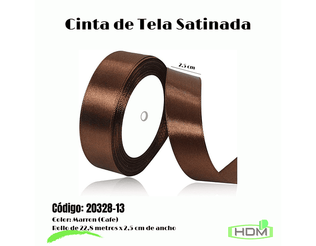 Cintas Satinadas (2,5 cm) Rollo 22,8 Metros