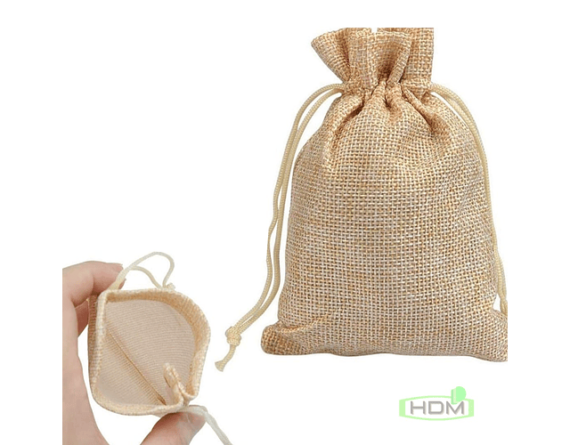 Bolsas Arpillera - Saquitos De Lino 10x15cm  Cafe (Pack de 10 Bolsas)