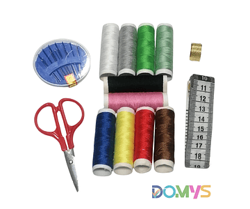 Kit hilos, agujas, cinta métrica, tijera