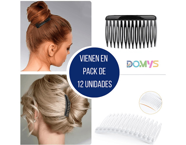 Peineta Laterales Francesas - Peineta Española. Color Negro