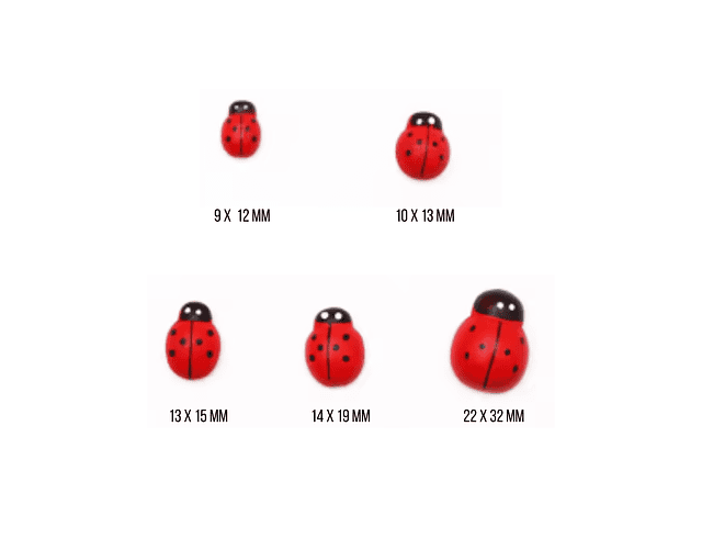 Mariquitas De Madera. Decoración para manualidades con Pegatina