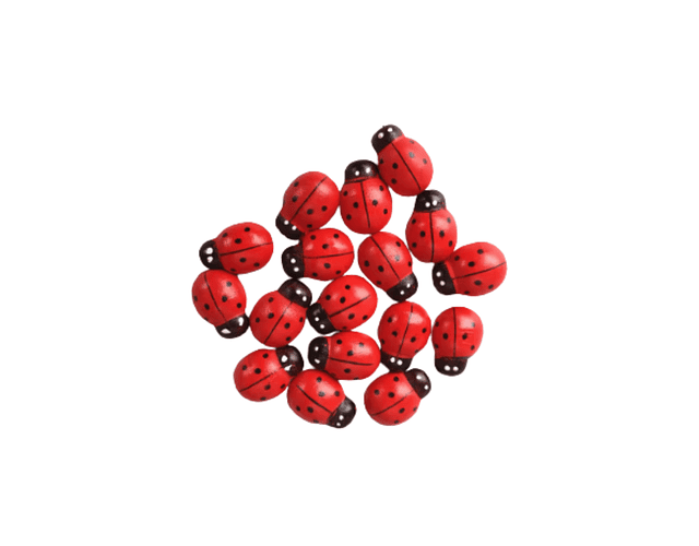 Mariquitas De Madera. Decoración para manualidades con Pegatina