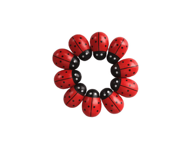 Mariquitas De Madera. Decoración para manualidades con Pegatina